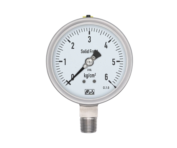 Stainless Steel Pressure Gauge with Solid Baffle Wall, Safety