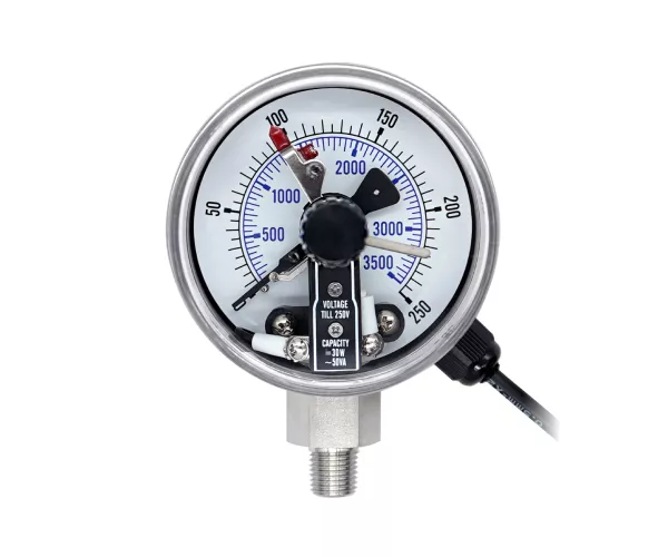 Warning/Alarm Contact Pressure Gauge, 3 inch